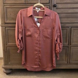Rose gold Express Portofino blouse! NWT